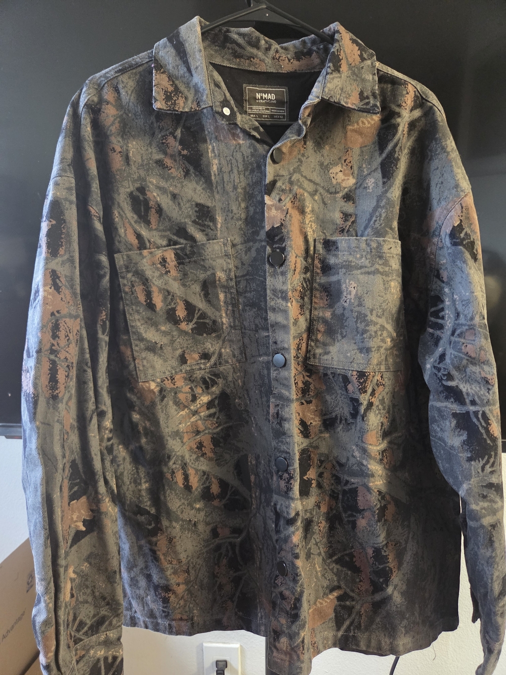 NOMAD by Craft & Flow Camo Canvas Shirt Jacket Shacket Size L